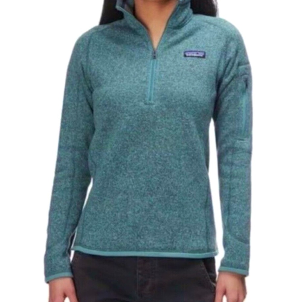 Patagonia Better Sweater Womens Small Quarter Zip Fleece Pullover Green Outdoors